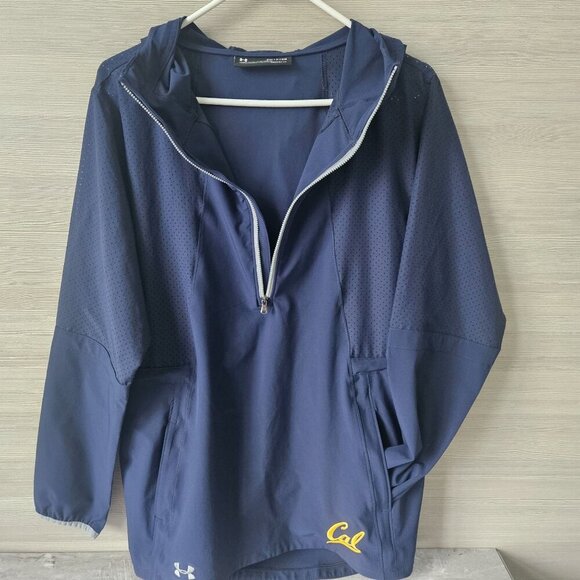 California Golden Bears Under Armour Cal Navy Squad Woven 1/2 Zip HeatGear Sz S - Picture 11 of 16